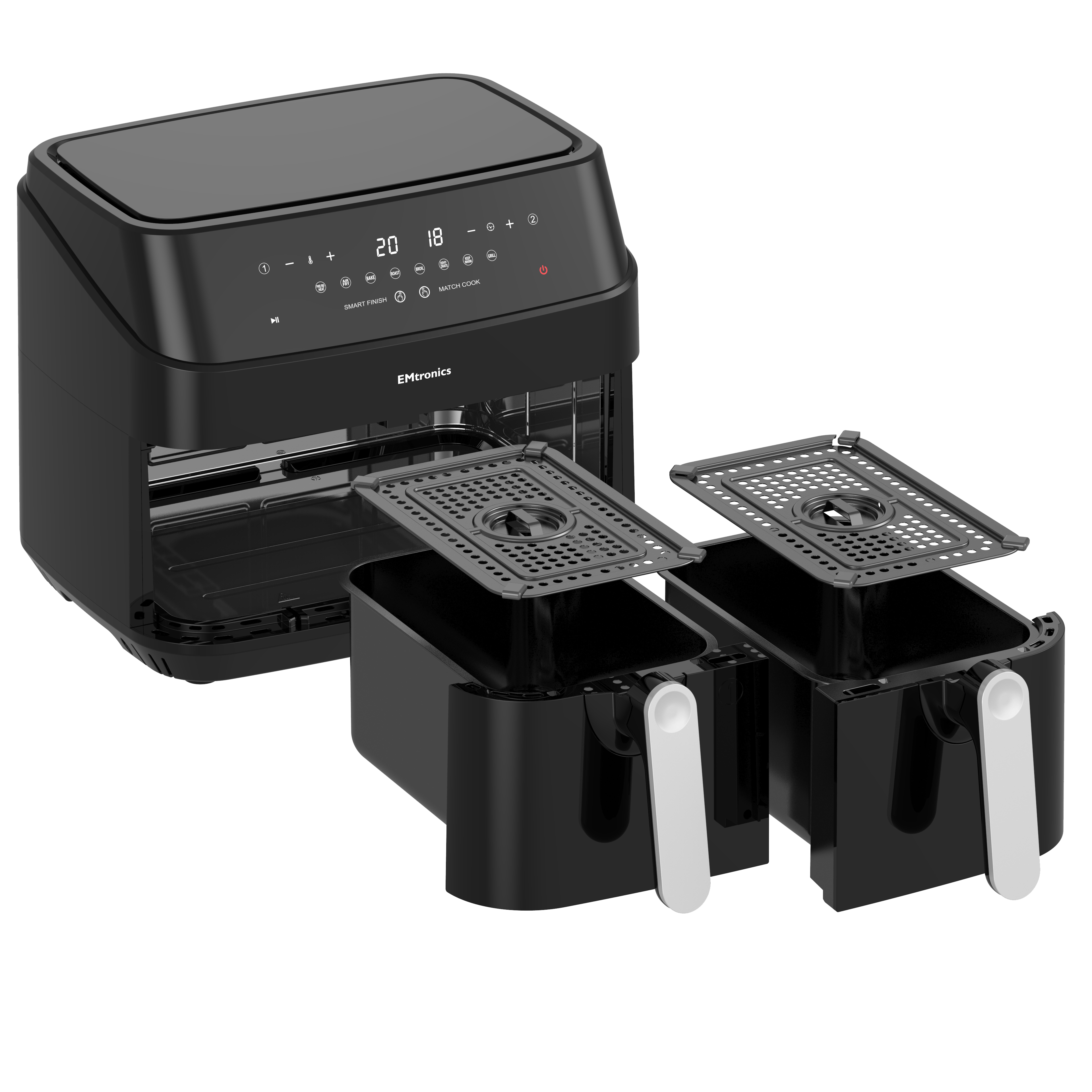 EMtronics 9 Litre Dual Basket Double Air Fryer - Picture 9 of 41