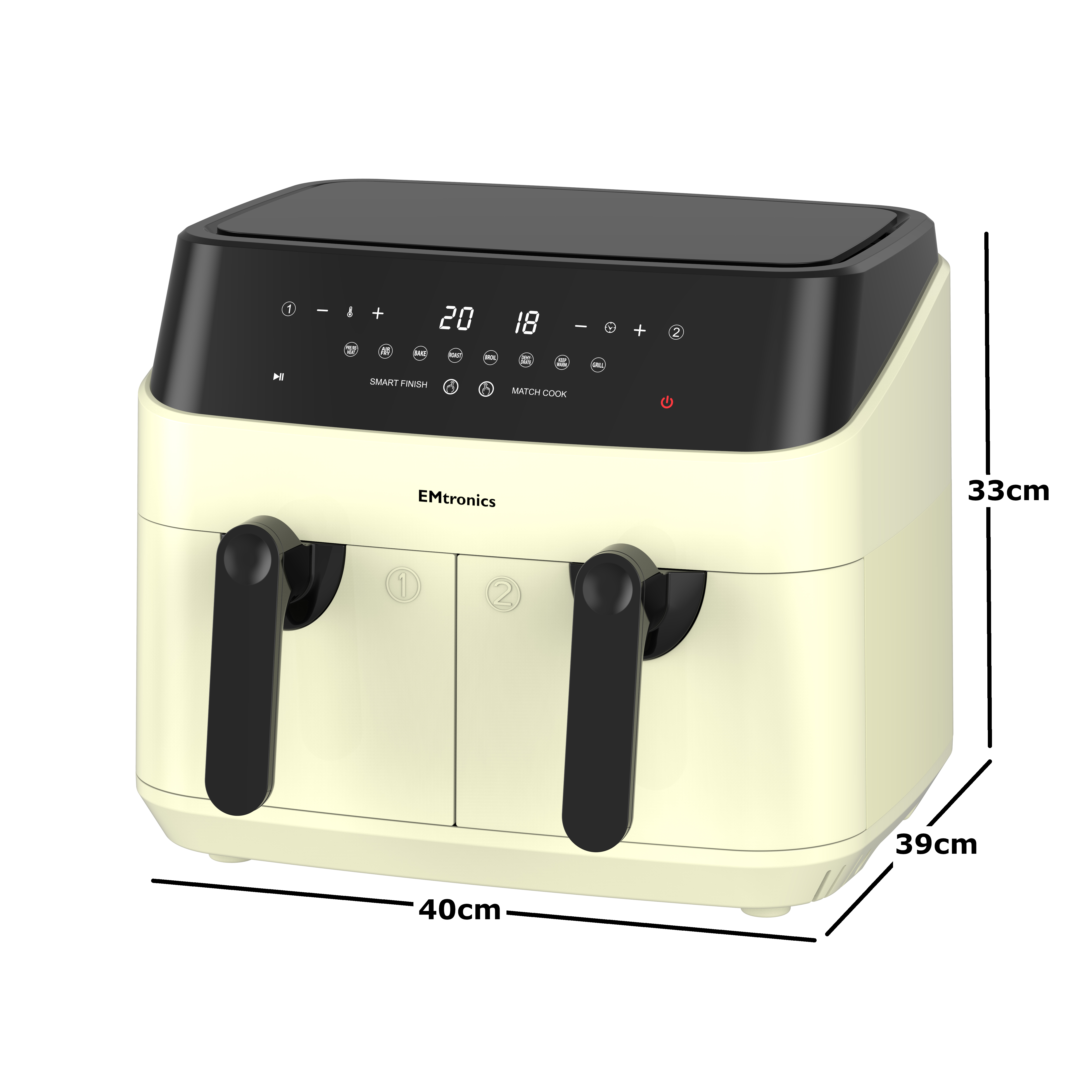 EMtronics 9 Litre Dual Basket Double Air Fryer - Picture 19 of 41