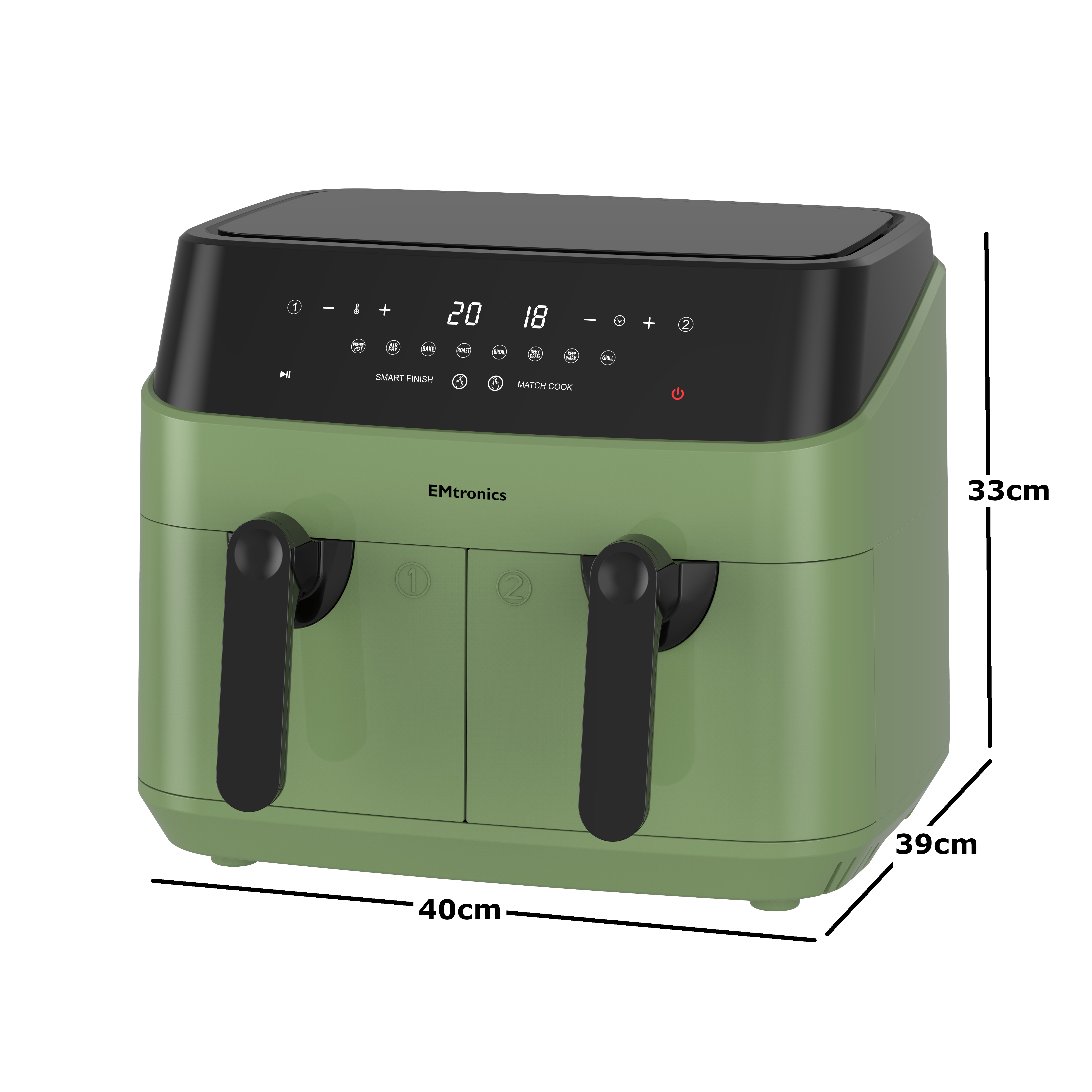 EMtronics 9 Litre Dual Basket Double Air Fryer - Picture 29 of 41