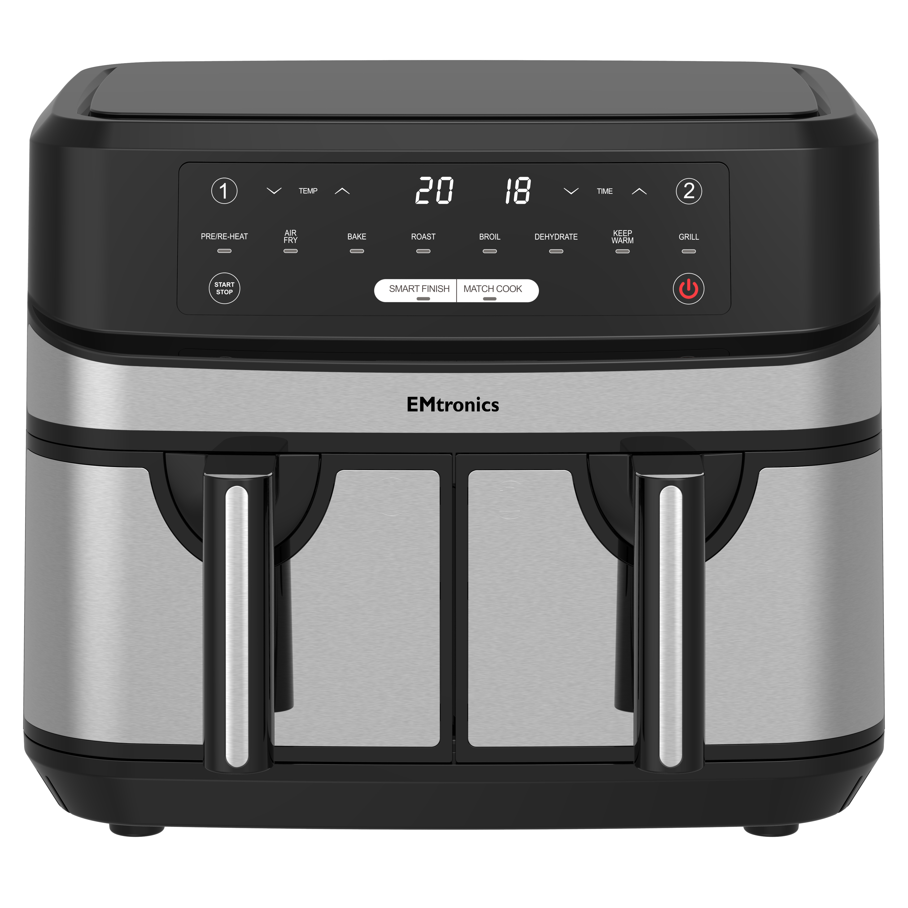 EMtronics 9 Litre Dual Basket Double Air Fryer