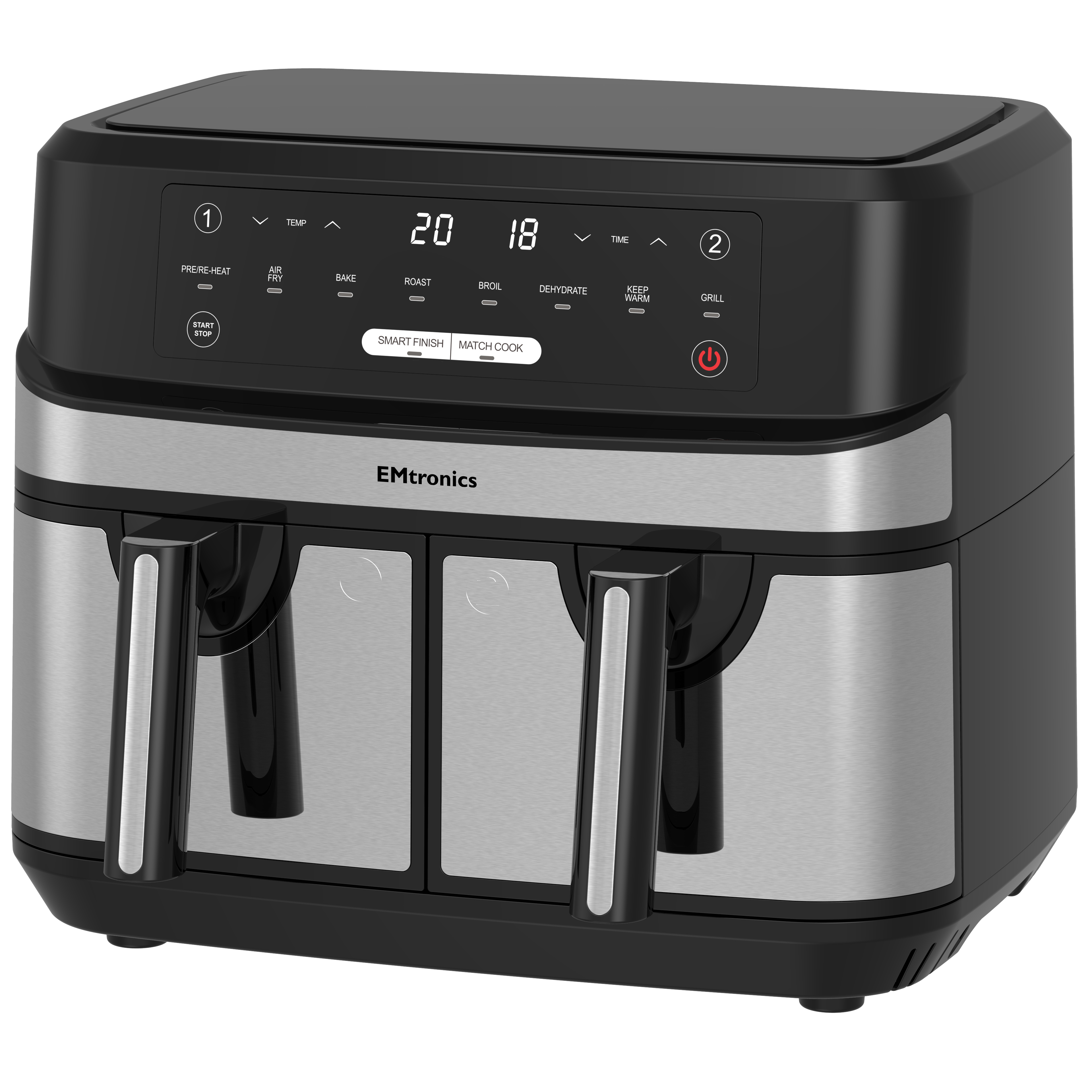 EMtronics 9 Litre Dual Basket Double Air Fryer - Picture 31 of 41