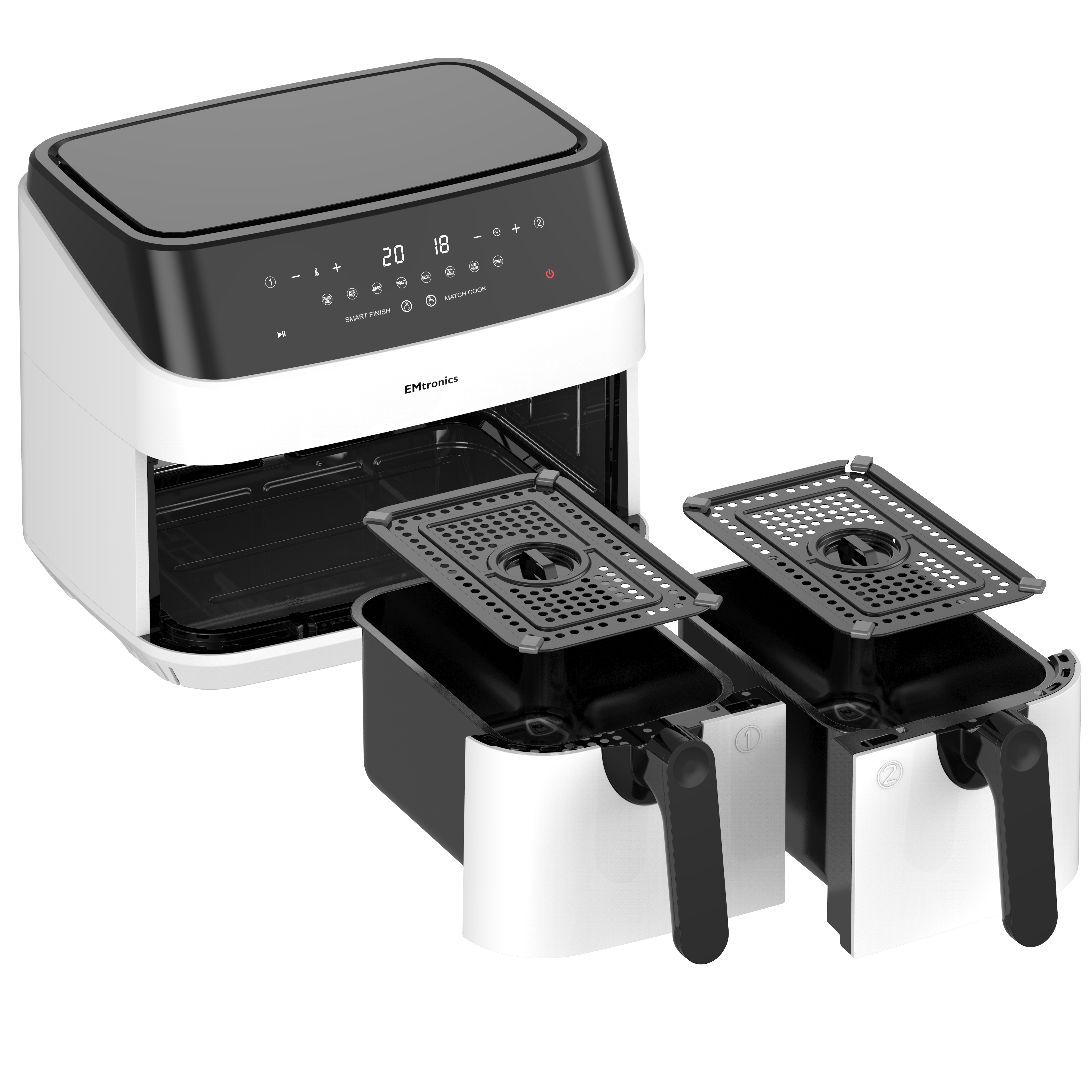 EMtronics 9 Litre Dual Basket Double Air Fryer - Picture 39 of 41