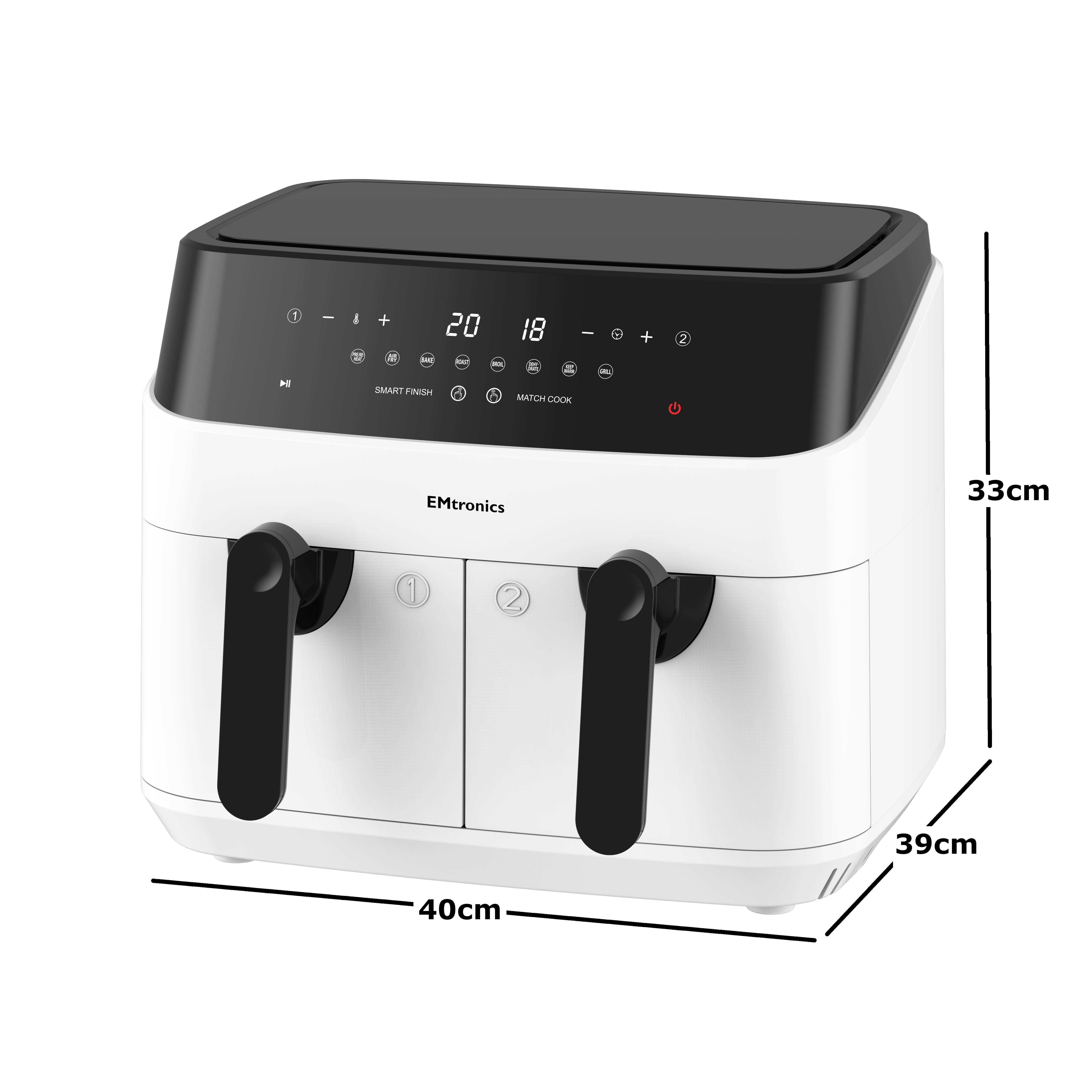 EMtronics 9 Litre Dual Basket Double Air Fryer - Picture 41 of 41
